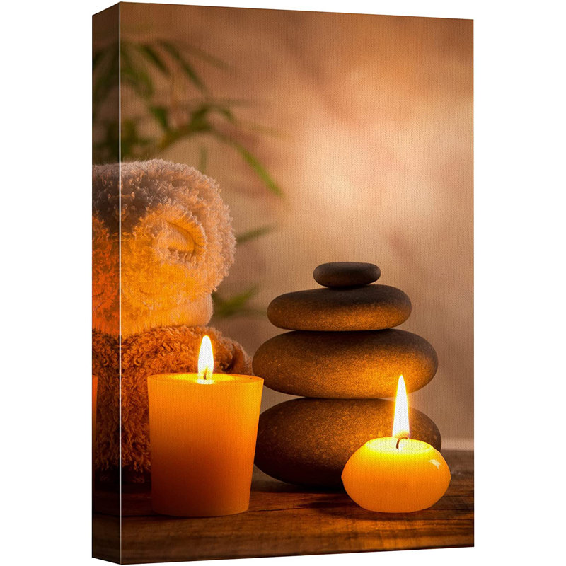 絶妙なデザイン IDEA4WALL Zen Stones Massage Spa With Warm Burning Candle 画材